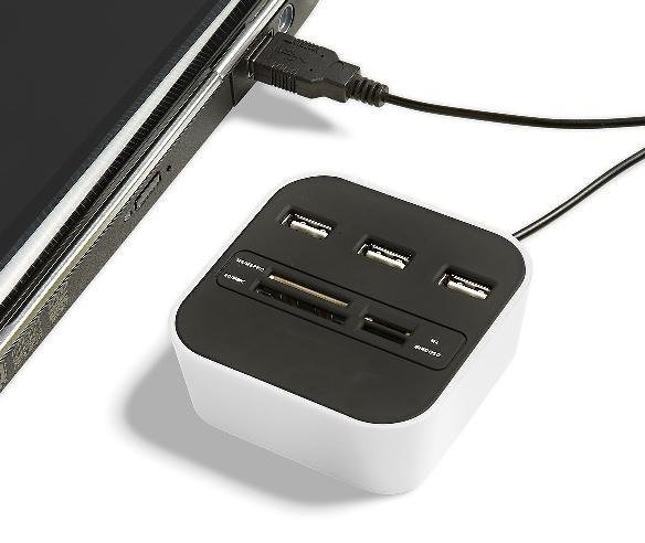 USB HUB 3 PORT CARD READER, HUB USB CARD READER, BAN HUB USB